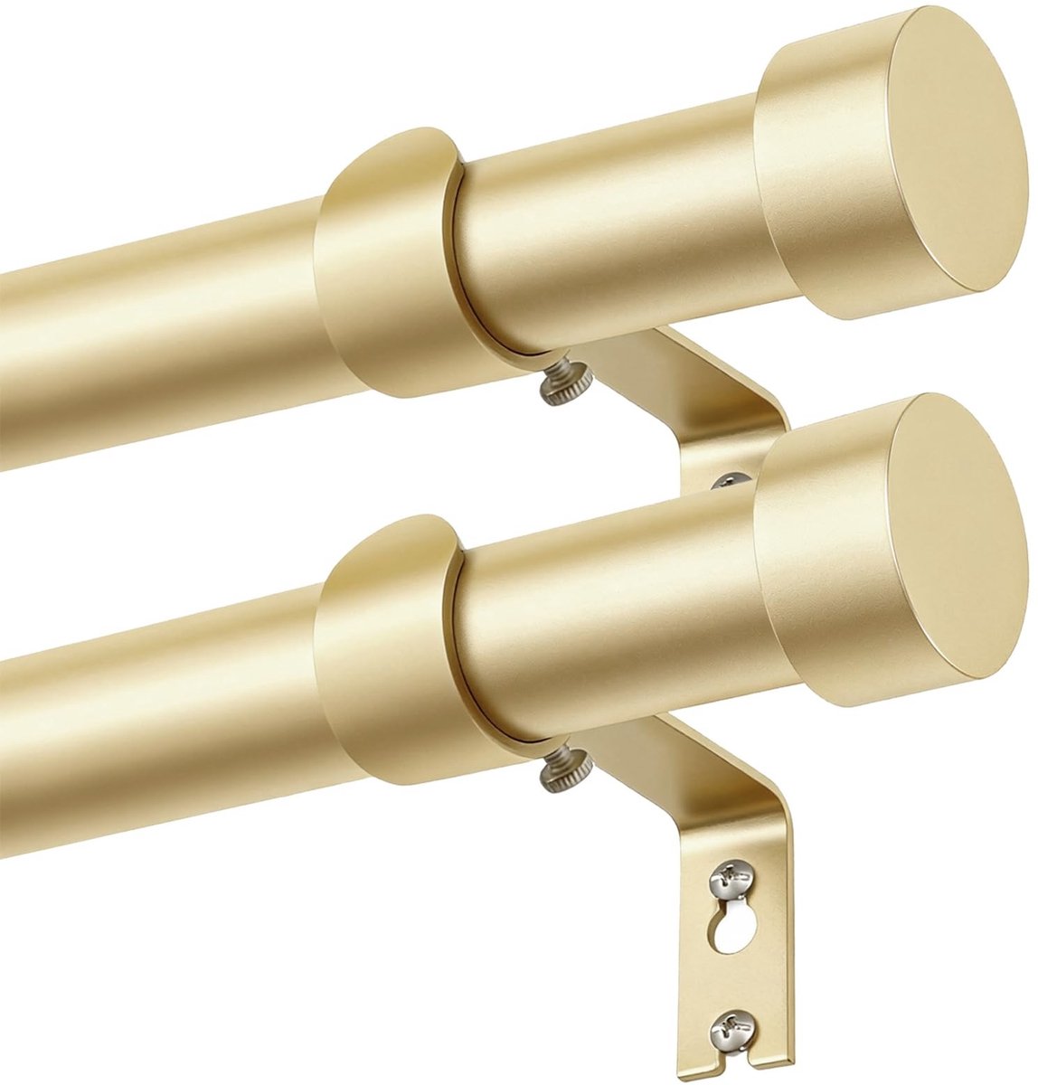 Omgoods - 2-delige Gouden Gordijnroede - Verstelbaar 80-148 cm