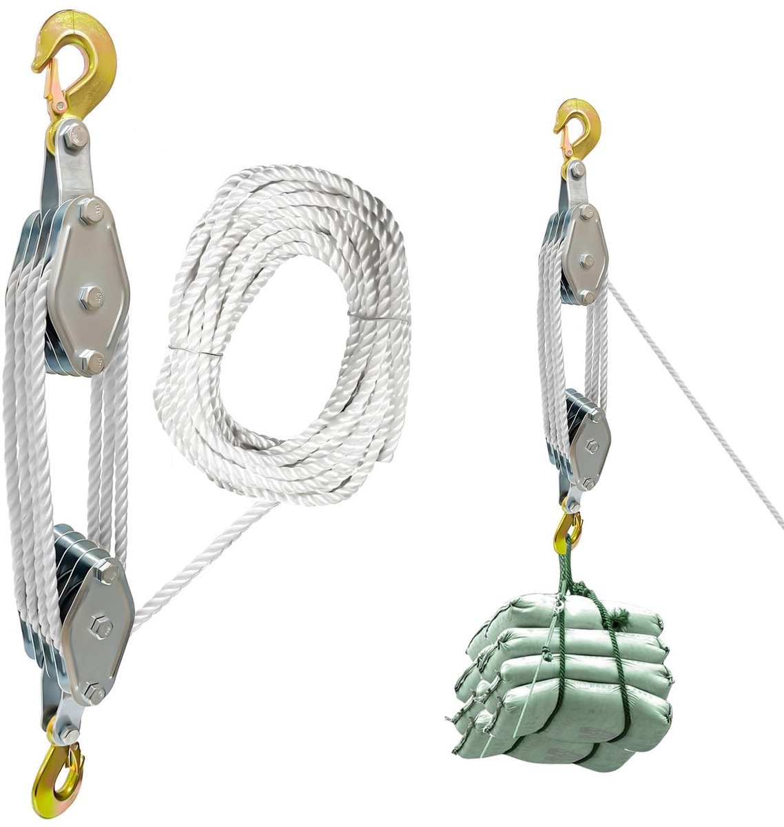 Omgoods - Heavy Duty Katrol met Nylon Touw, 20 m