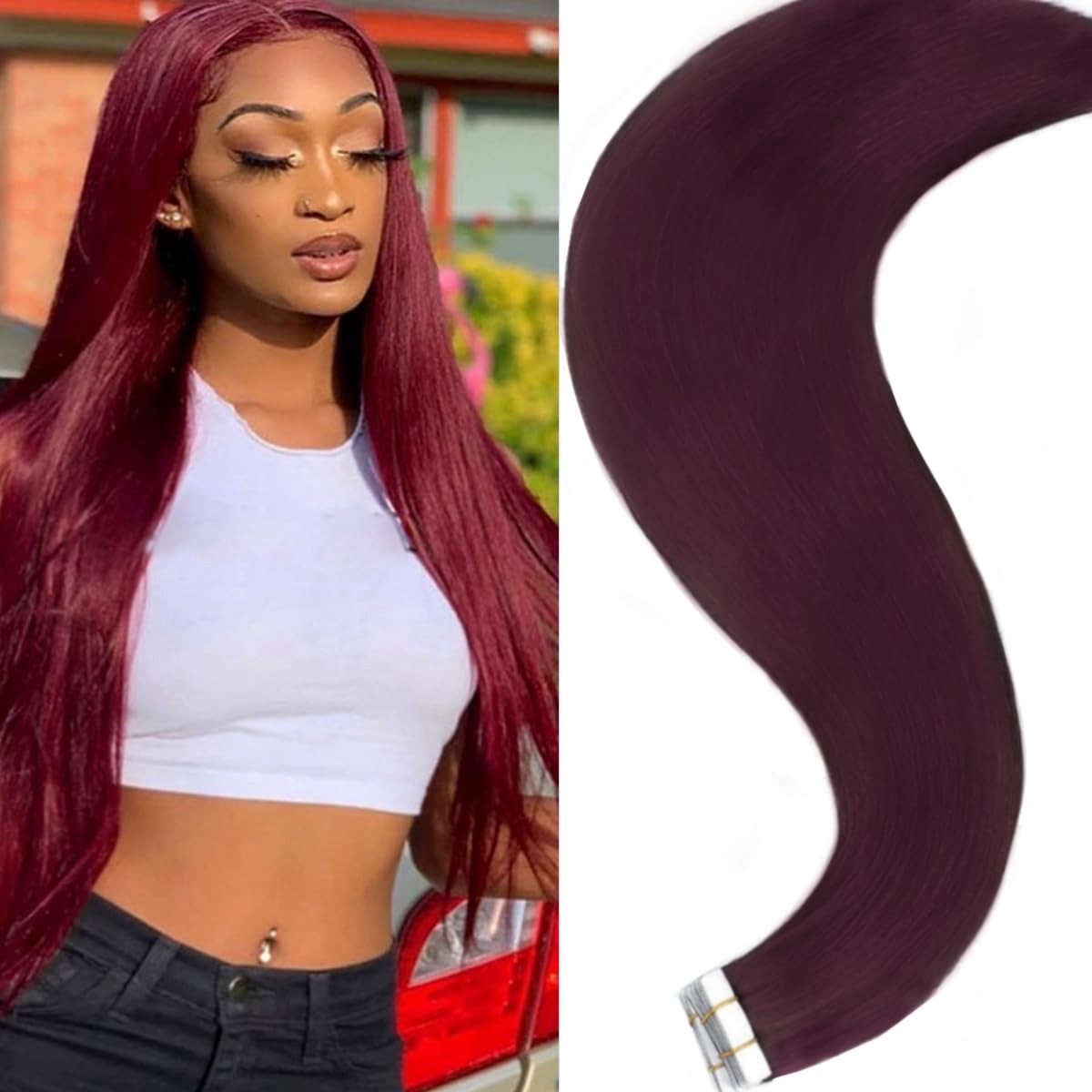 Omgoods - Tape-in Haarextensions - 100% Menselijk Haar, 40 g, 16 Inch