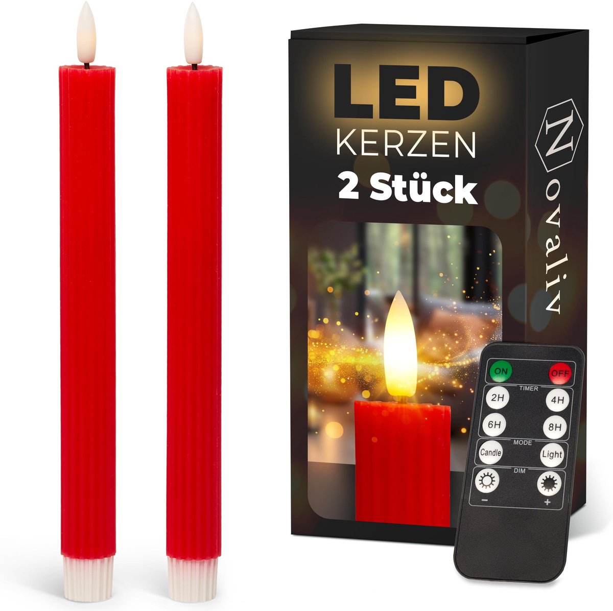 Omgoods - LED Stick Kaarsen met Timer - Set van 2 Stuks