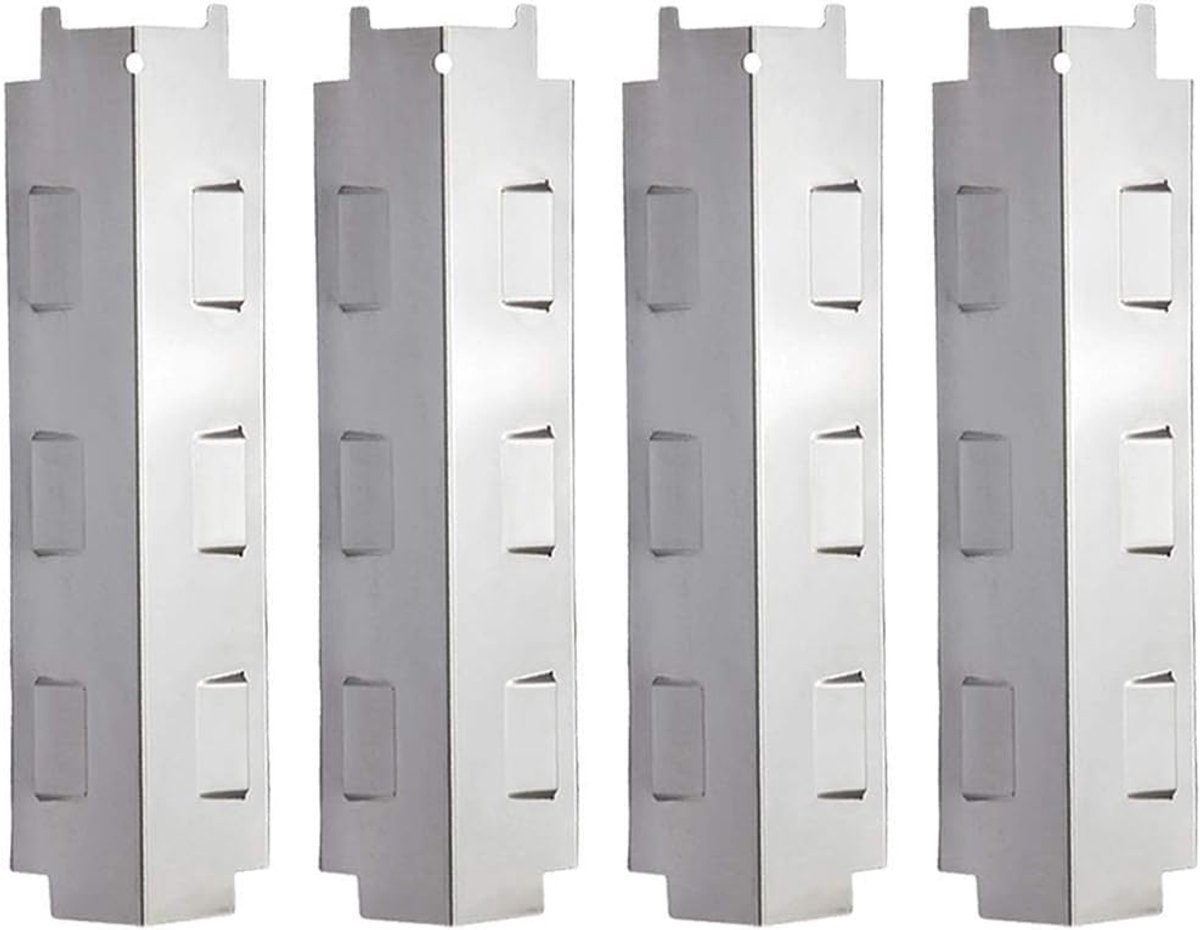 98741 vervangende (4 stuks) roestvrijstalen grillverwarmingsplaat, gasgrill met vlamplaat, vervanging voor geselecteerde gasgrillmodellen Enders, TAINO, ProfiCook, Campingaz, Char-Broil, Landmann en andere modelgrills
