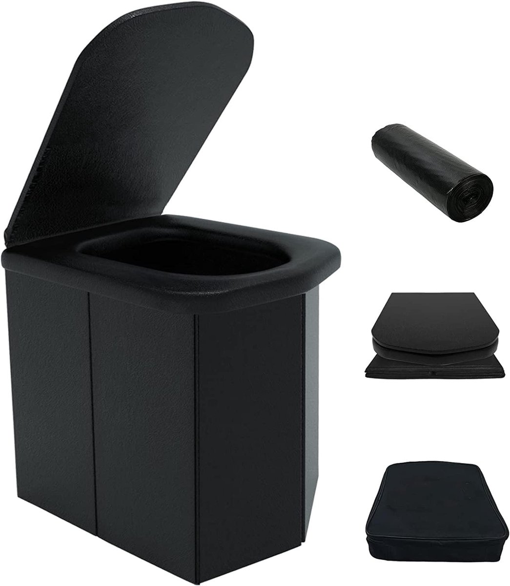 Toilet Camping voor Volwassen & Kinderen, Lichtgewicht Inklapbaar Campingtoilet met deksel WC Loo met Tas, Opvouwbare Toiletpotten voor Kamperen, Festival, Vissen - 200 kg Gewichtscapaciteit