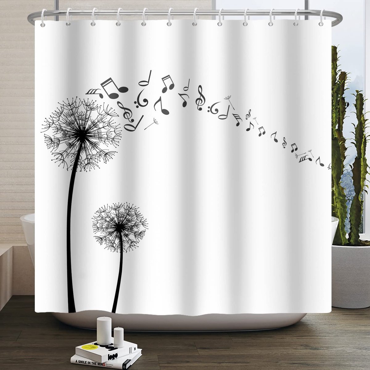 Omgoods - Minimalistisch Dandelion Douchegordijn 180 x 200 cm