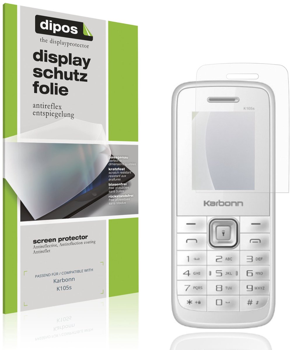 dipos – 4x Matte Beschermfolie geschikt voor Karbonn K105s | Krasbestendige & antireflecterende Screenprotector Ultra-Thin