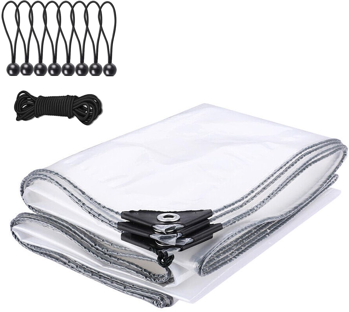 Omgoods - Waterdichte Transparante Tarpaulin 2 x 5 m met Oogjes