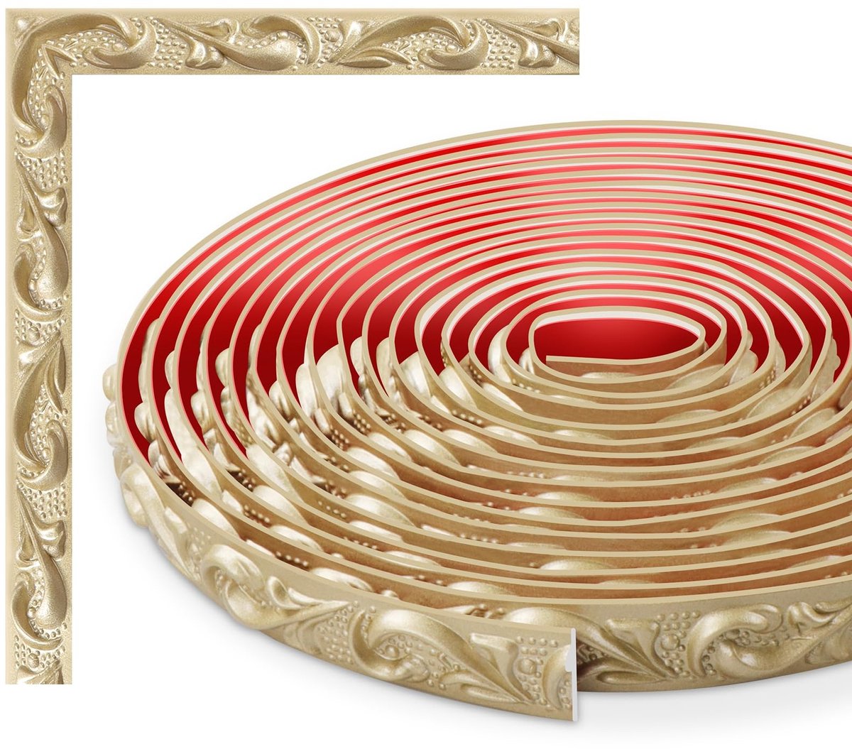 Omgoods - Flexibele Zelfklevende Wanddecoratie Strips - DIY Decoratieve Wandstrips (Champagne Goud)