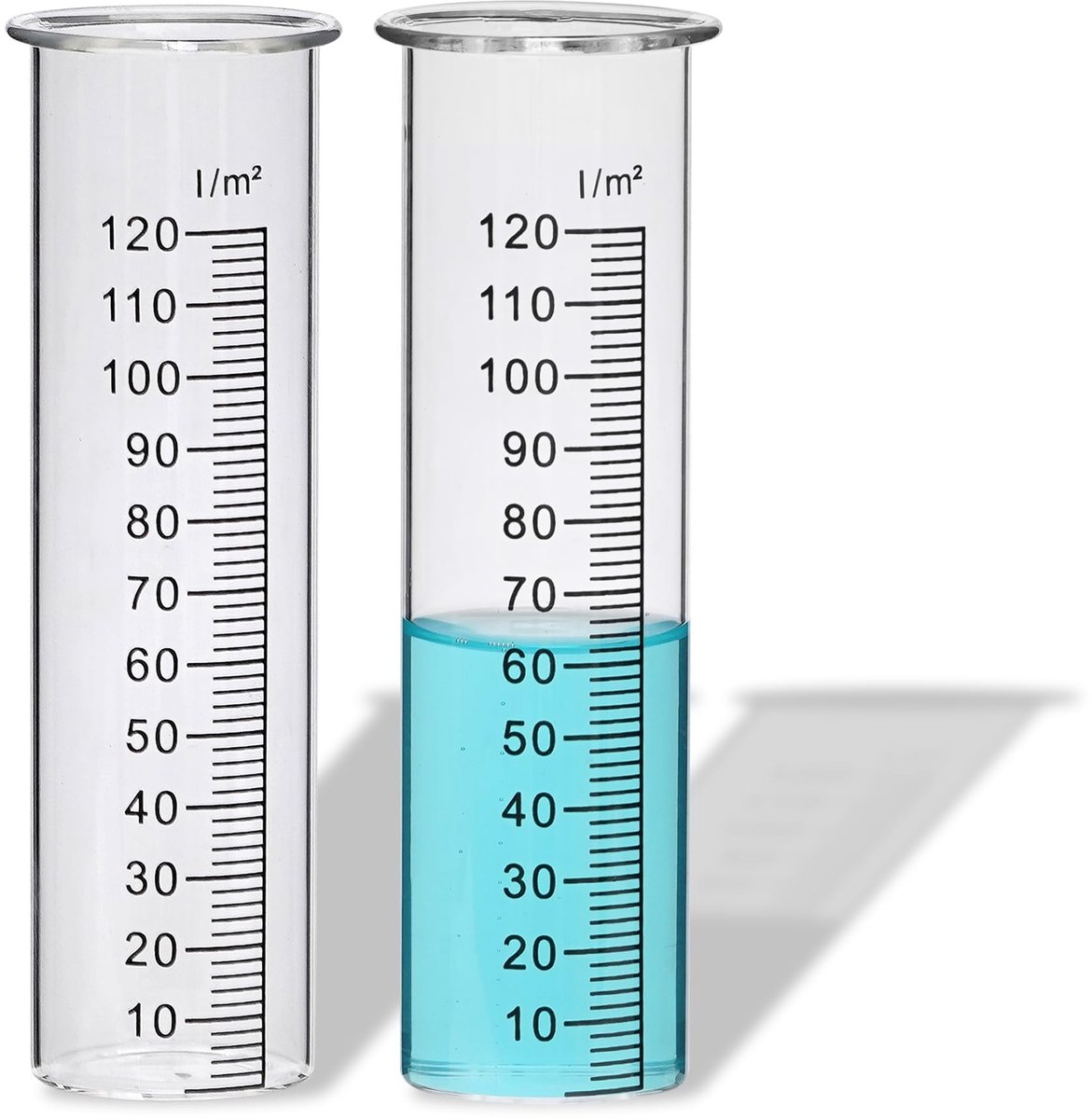 Omgoods - 2 Stuks Vervangglas voor Regenmeter met Schaal