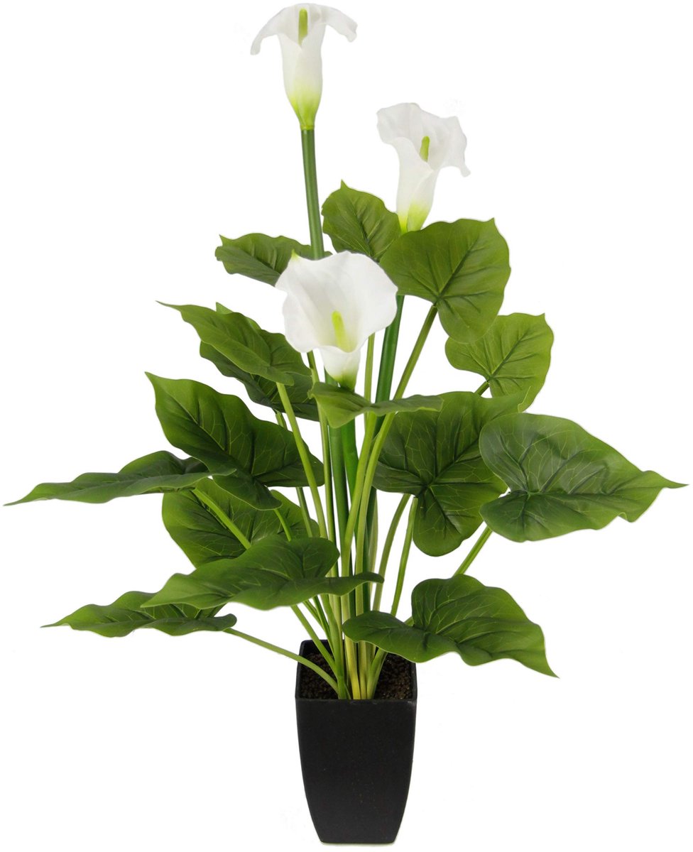 Omgoods - Kunstplant Calla in Pot - Realistische Bloem voor Binnen