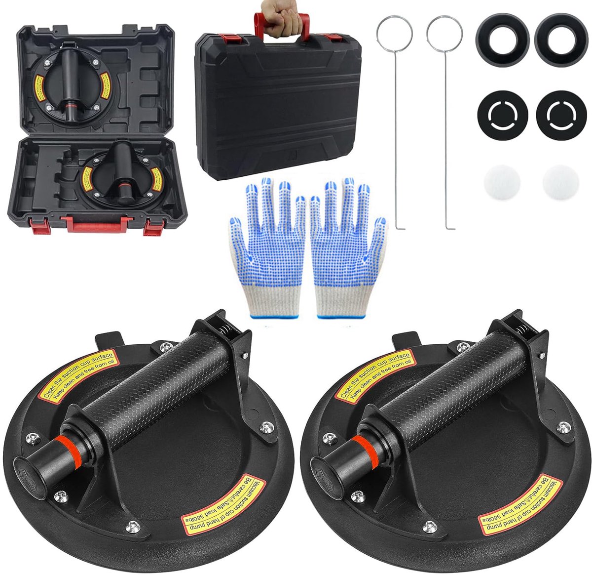 Omgoods - 2 Pack Suction Cup Lifter voor Glas en Tegels - Max 150kg