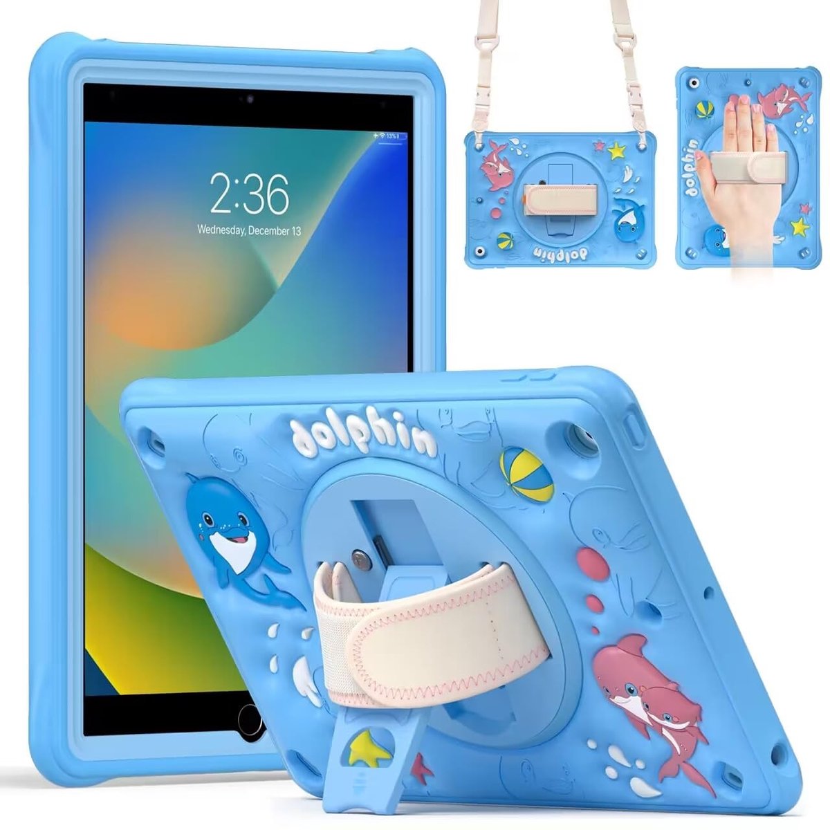 Omgoods - Kindvriendelijke Beschermhoes voor iPad 9th/8th/7th Gen 10.2 inch - Blauw