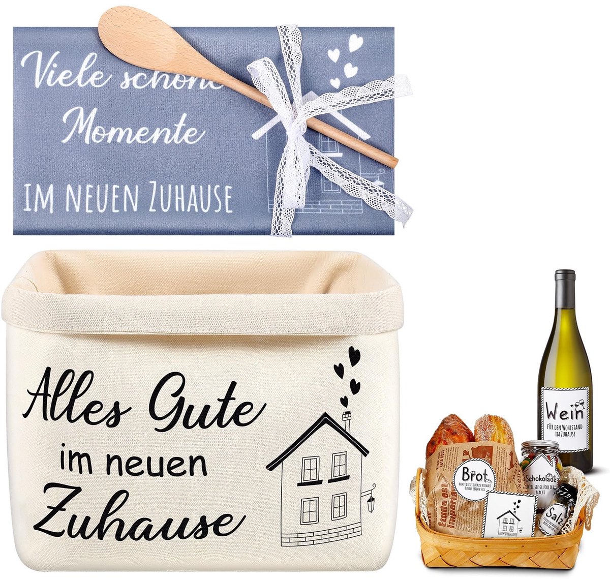 Omgoods - Huiswarming Cadeau - Broodmand met Keukenaccessoires