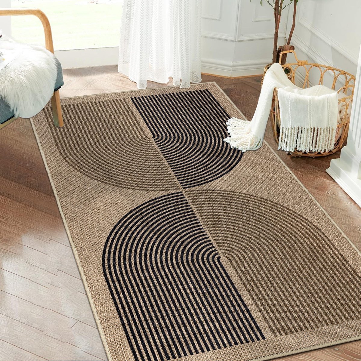 Omgoods - Jute Look Vloerkleed Loper - 80x150 cm, Natuurlijke en Wasbare Runner