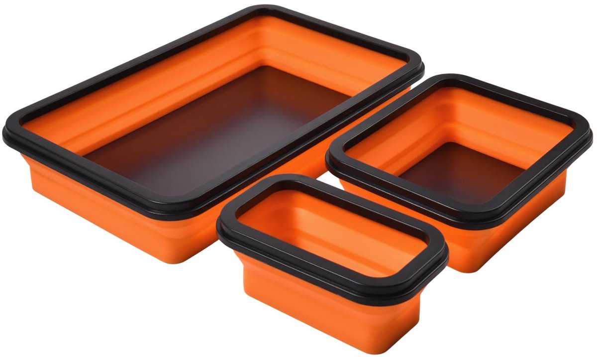 Omgoods - Opvouwbare Magnetische Onderdelenbak, Set van 3 Maten voor Gereedschap