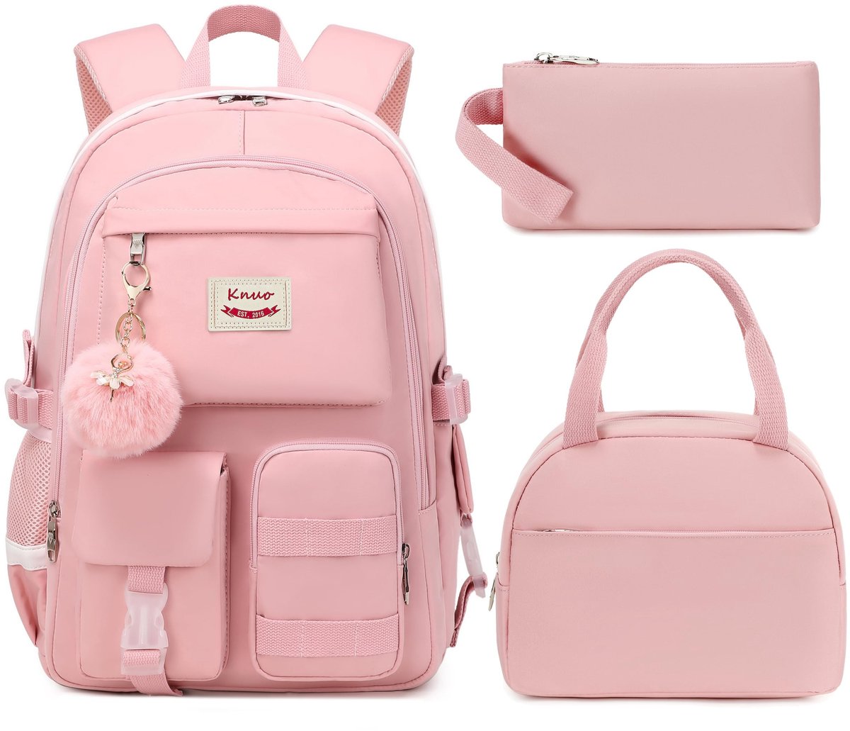 Omgoods - School Backpack Set voor Meisjes met Lunchbox en Pennenzak