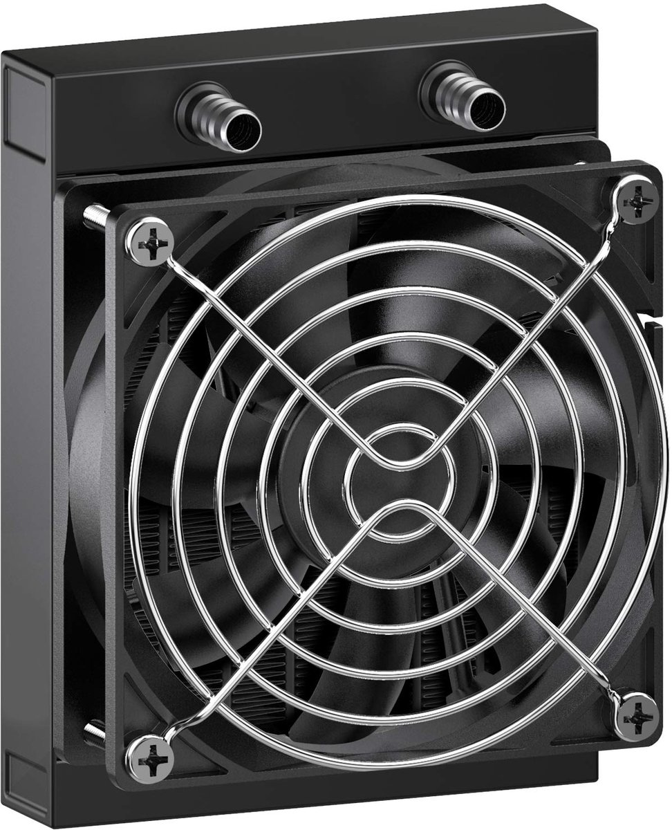 Waterkoelingsventilator, 12 aluminium buizen, met ventilator, voor DC12 V 120 mm waterkoelingssysteem