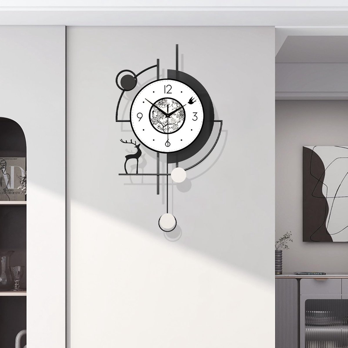 Omgoods - Scandinavische Stijl Minimalistische Wandklok - Stille Batterij Gevoede Klok voor Binnen