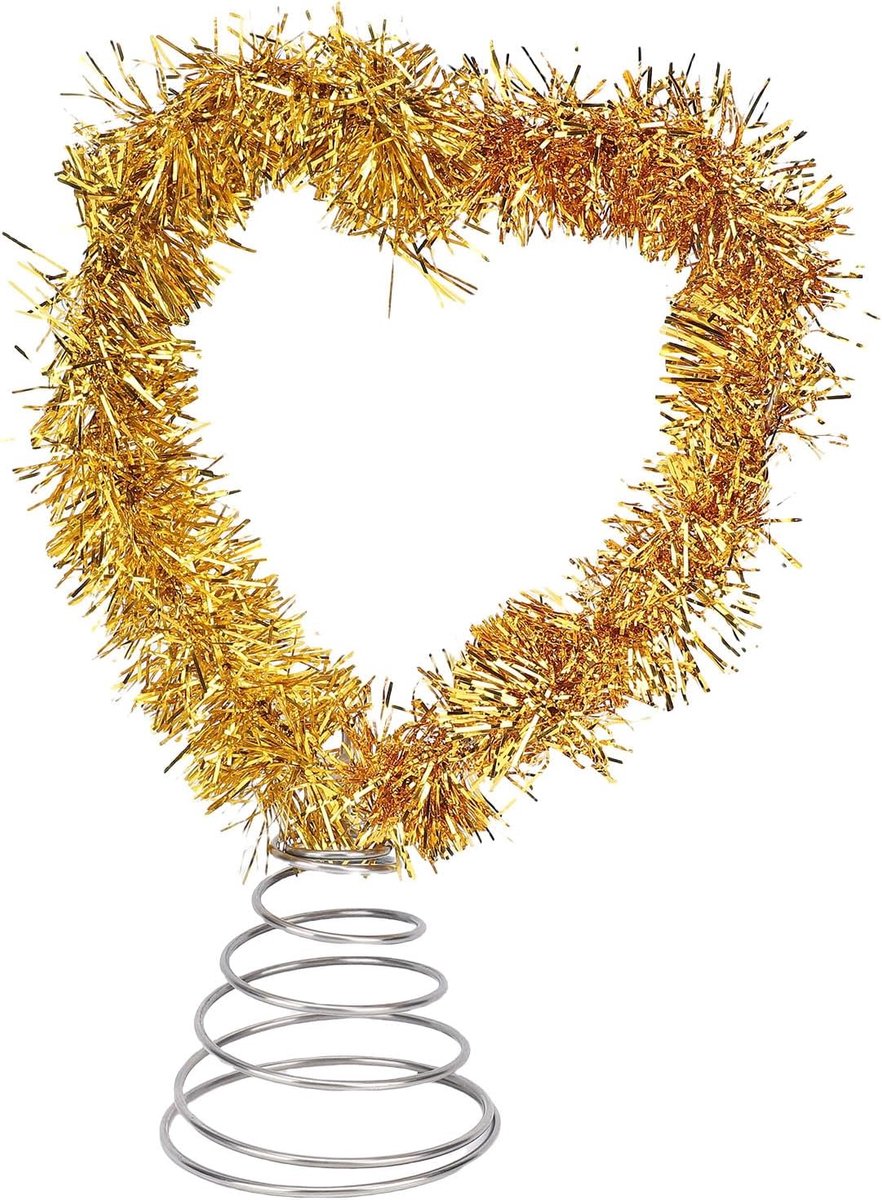 Kerstversiering, Glitter Boomtop Decor voor Nieuwjaarsfeest, Kerstboom Interieur Decoratie Stervormig (Hartvormig)
