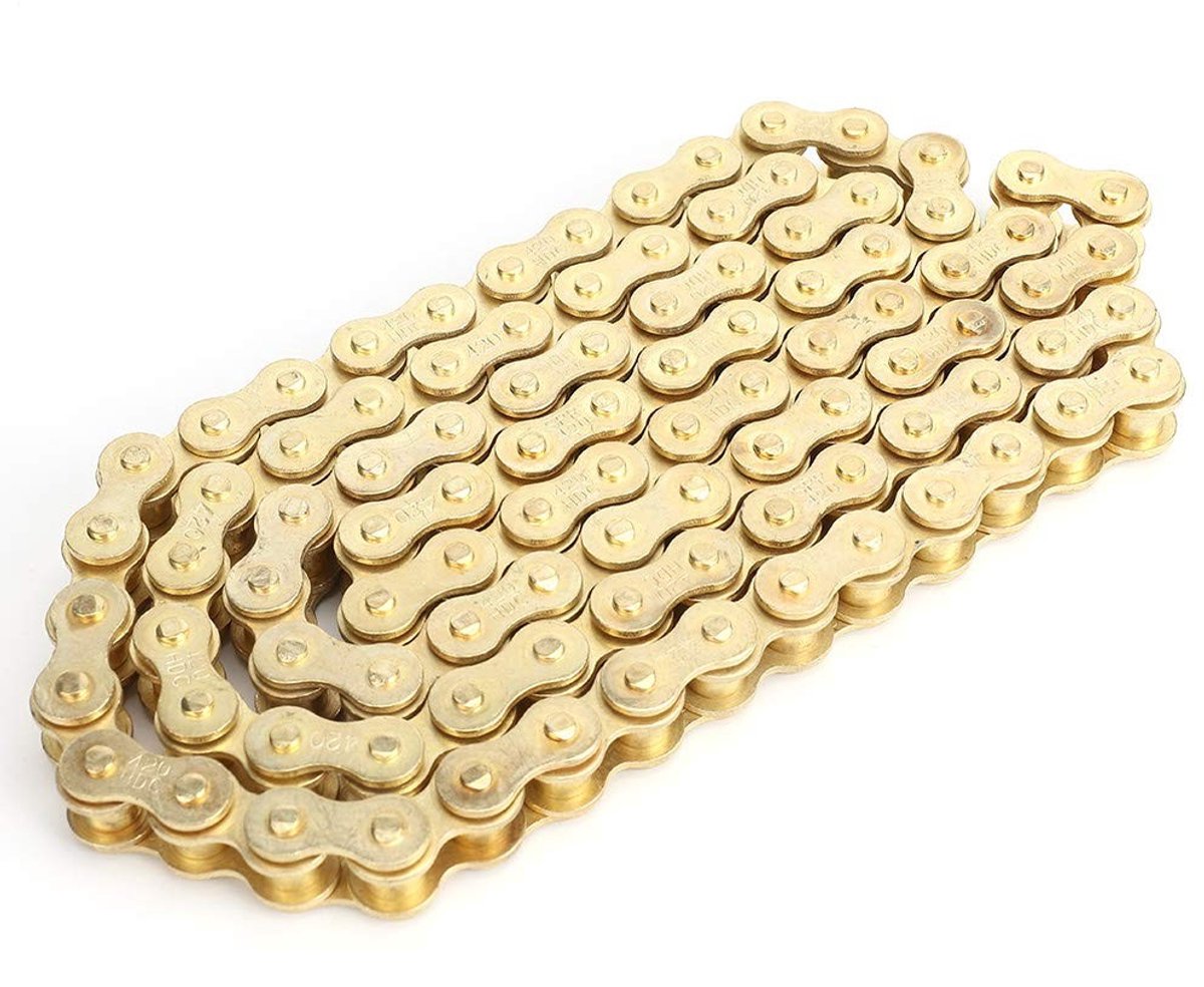 Omgoods- Aandrijfketting 420 - 48 Links - Ketting voor Crossmotoren - Ketting voor Kart - Ketting voor Keeway Superlight 125 - Duurzaam materiaal - Motorfiets Ketting