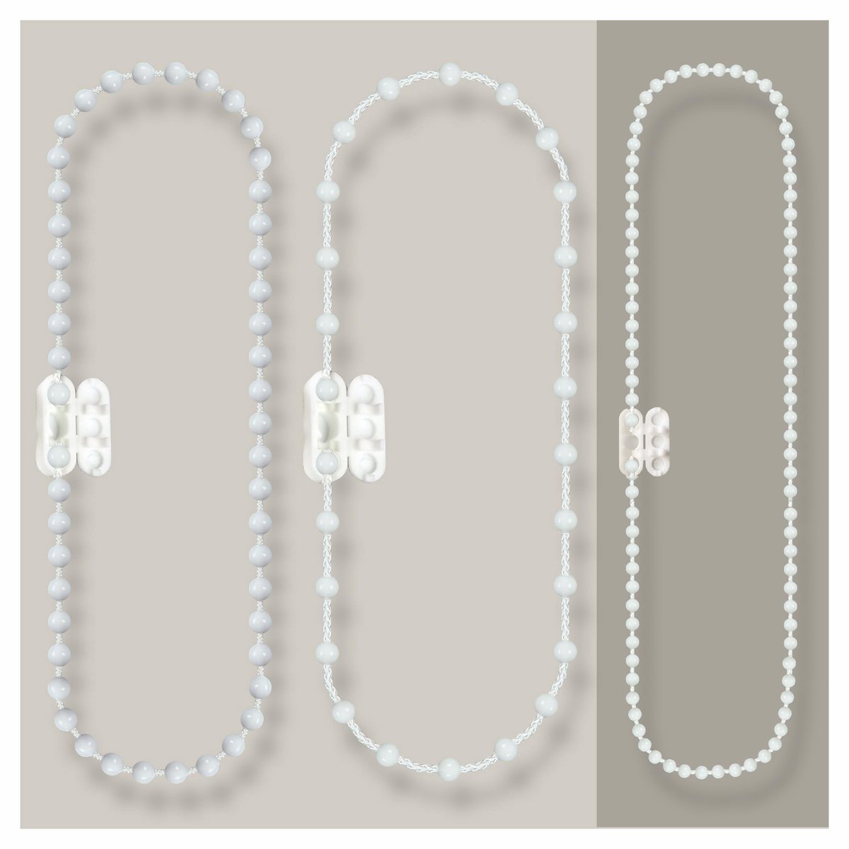 Omgoods - PVC Rolgordijn Ketting met 10 Verbinders - 25 m - Wit