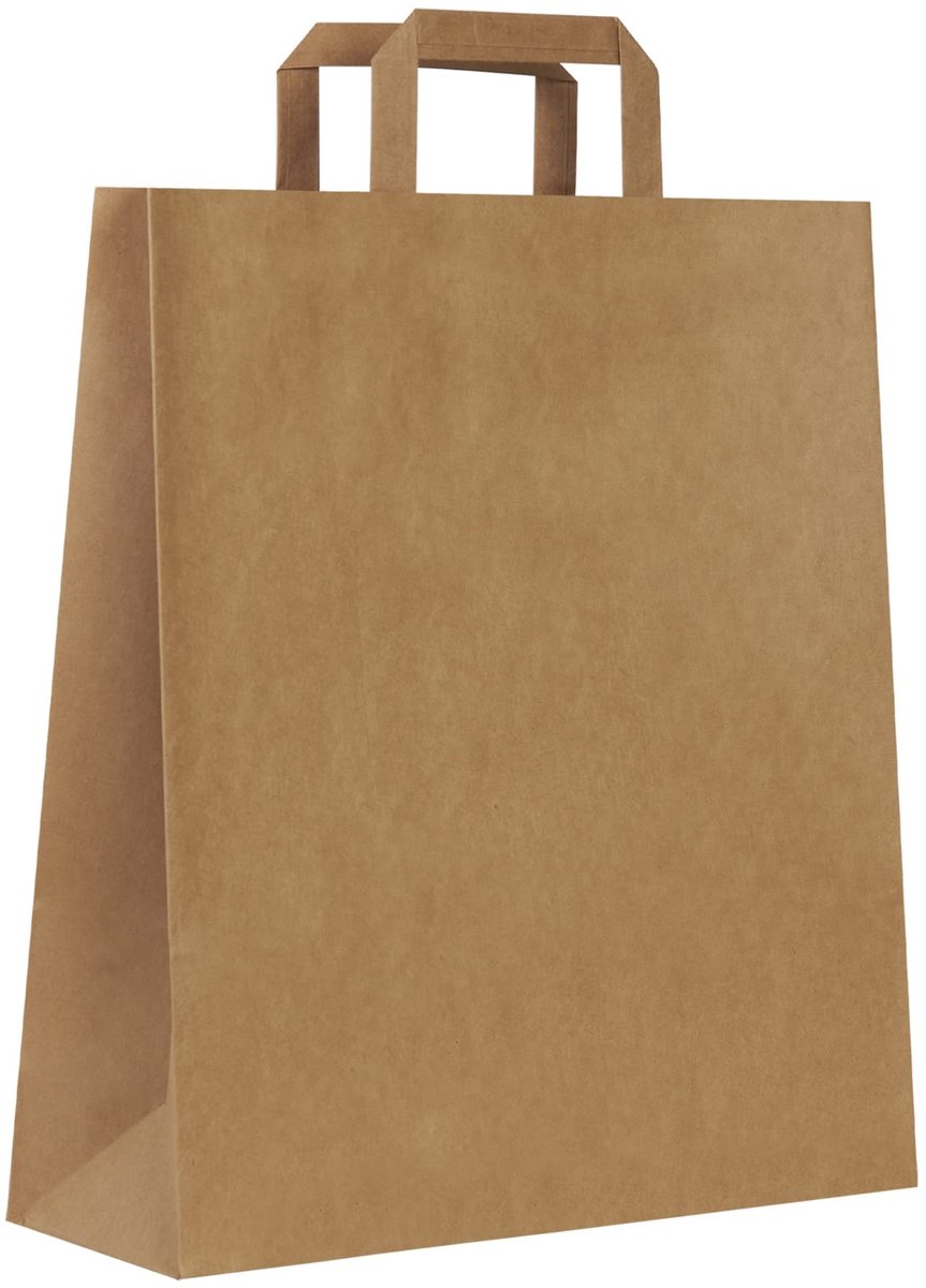 Omgoods - 40 Stuks Kraft Papieren Tassen - 25 + 9 x 34 cm - Cadeautassen voor Diverse Gelegenheden