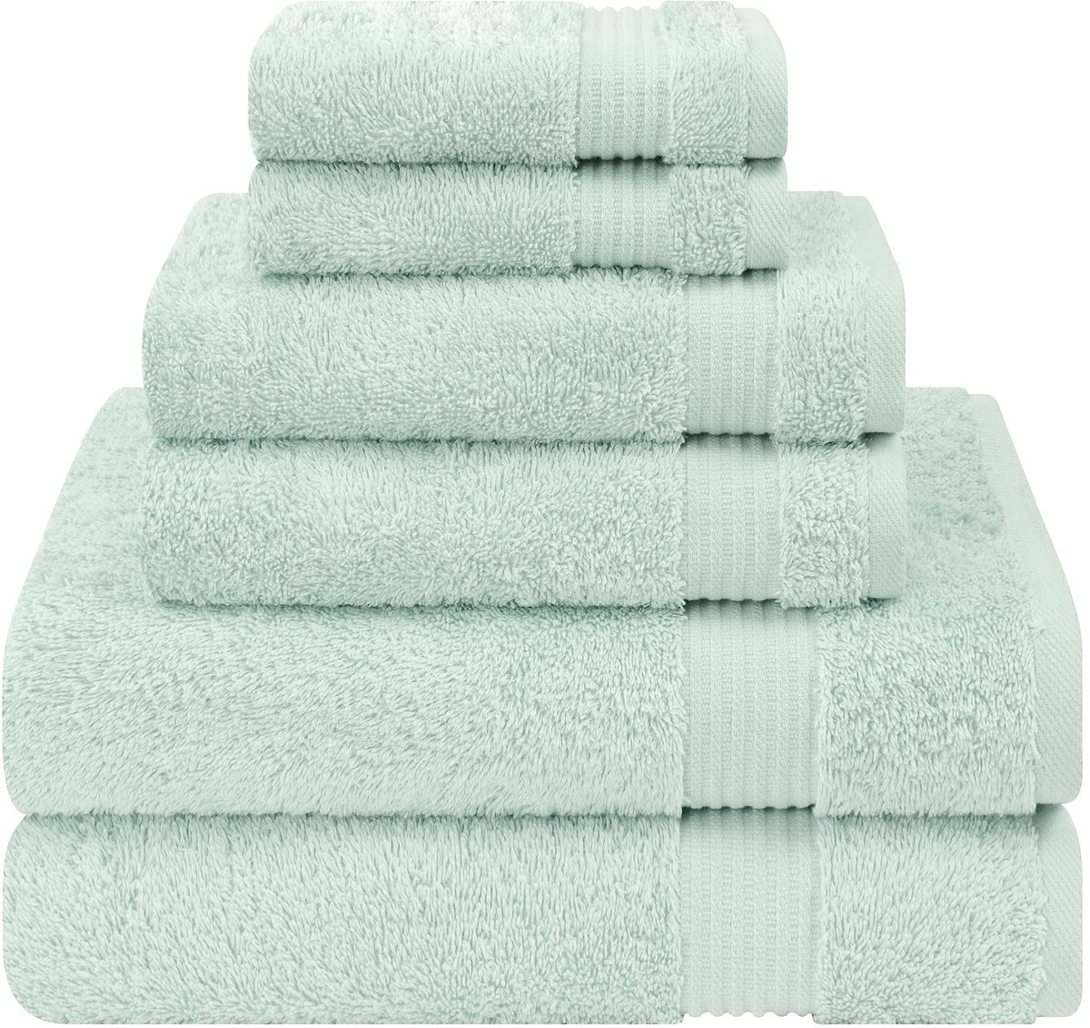 Omgoods - 6-Piece Handdoekset van 100% Turks Katoen in Mint