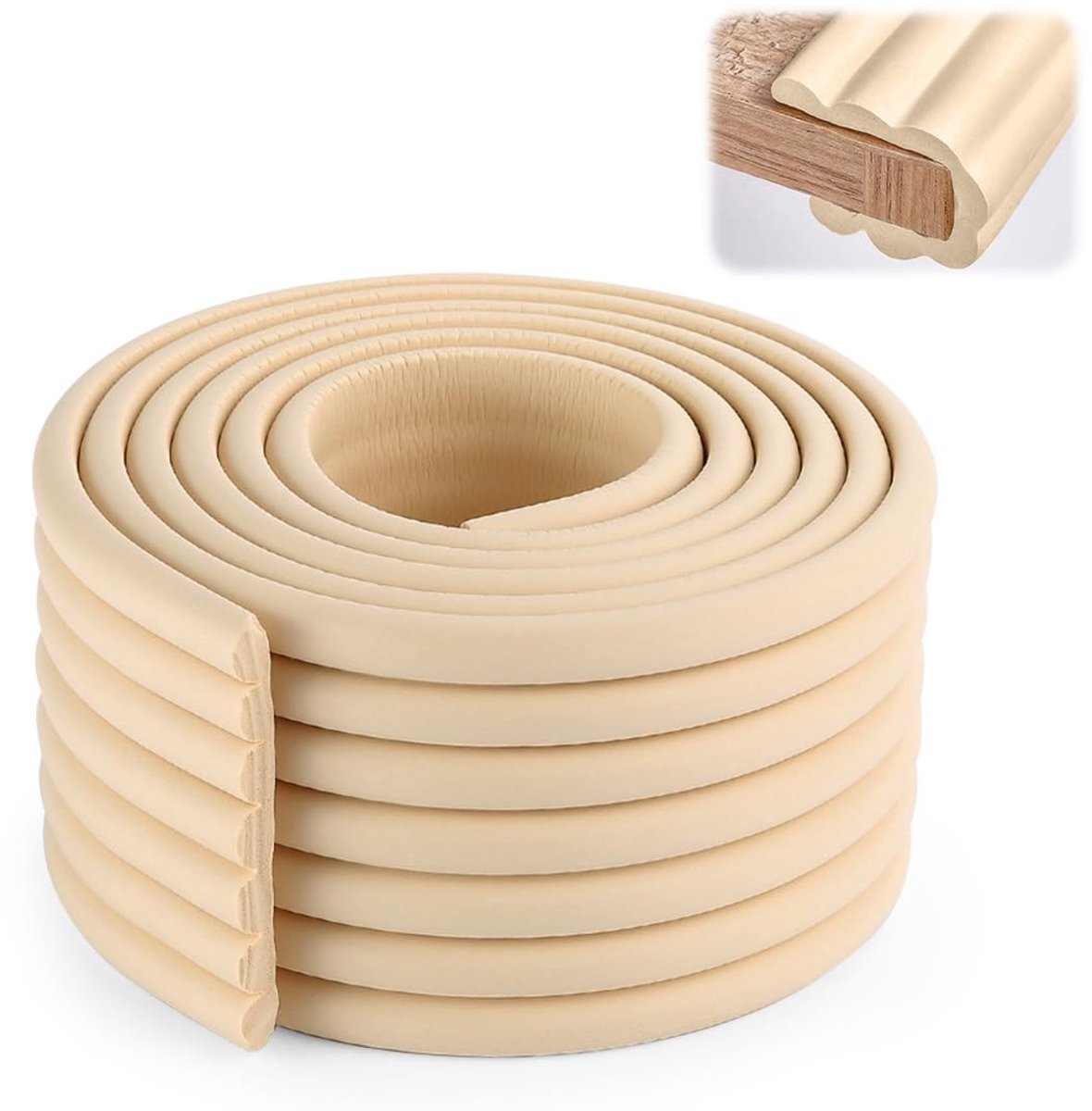 Omgoods - Baby Hoekbescherming, Schuim Zelfklevende Hoekbescherming voor Meubels - Beige