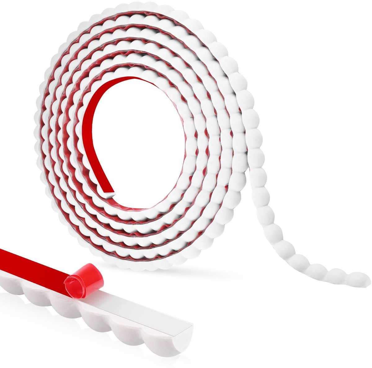 Omgoods - Zelfklevende Wandafwerking Strip - PVC Decoratieve Bevestigingsstrip Wit 12mm x 6m