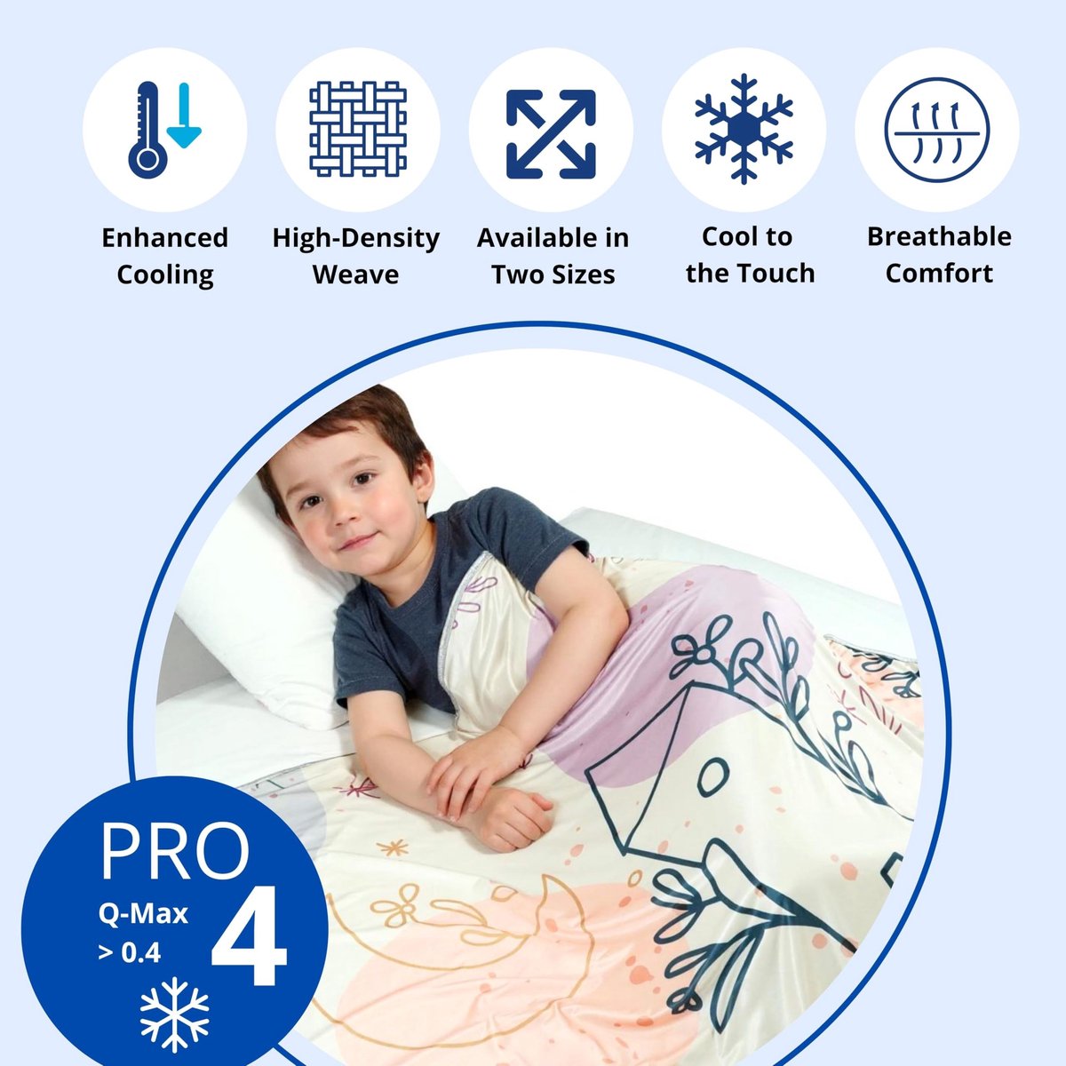 Omgoods - Cooling Blanket voor Kinderen - Ademend Zomer Dekbed Moon House Design