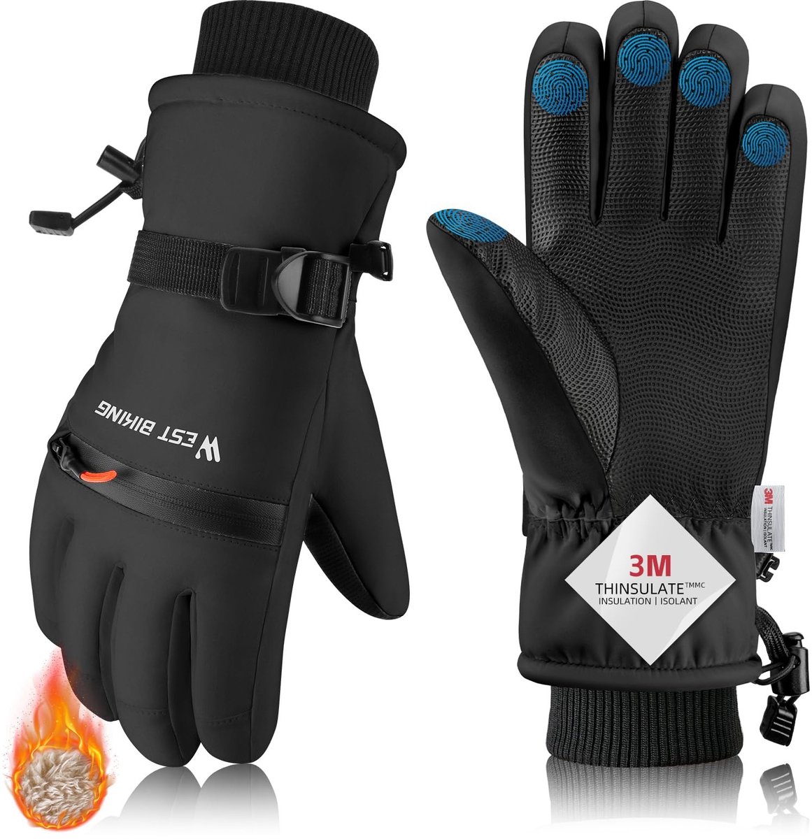 Omgoods - Winter Ski Gloves - Winddichte en Waterdichte Handschoenen voor Mannen en Vrouwen