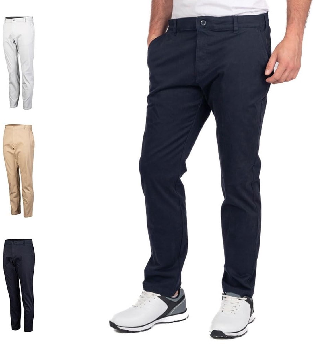 Omgoods - Mannen Golfbroek - Stretch Katoen Chino, Island Green