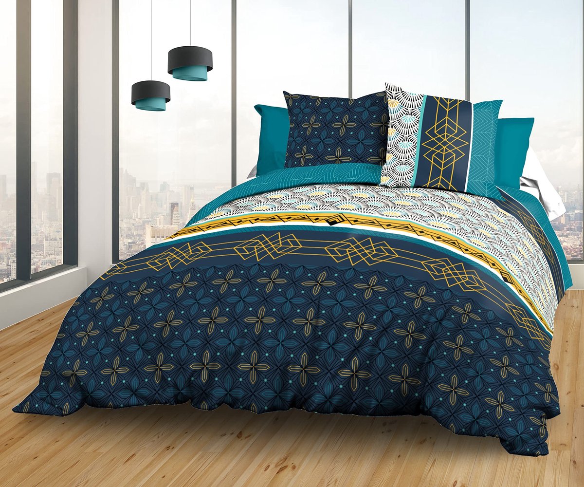 Omgoods - Dekbedovertrek Set 240 x 260 cm van 100% Katoen met 2 Kussenslopen