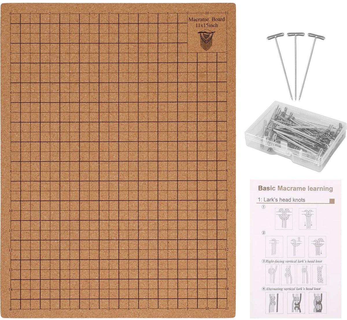Omgoods - Dubbelzijdig Macrame Bord met Pennen - 12 x 16 inch voor DIY Projecten