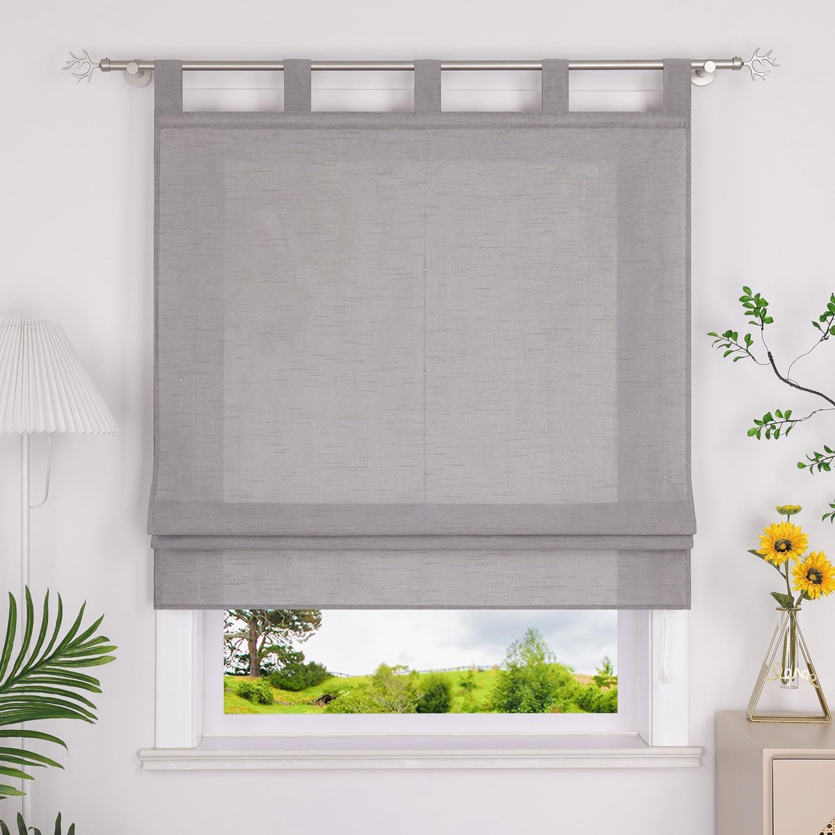 Omgoods - Heichkell Roman Blind - Semi-Transparant Grijs 120 x 140 cm