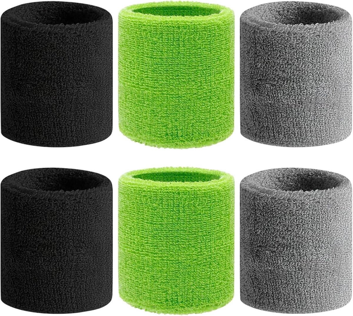 6 stuks zweetbanden voor de pols, fitness-zweetbanden, jongens en meisjes, absorberende zweetband voor kinderen, katoenen zweetband voor voetbal, basketbal en tennissport