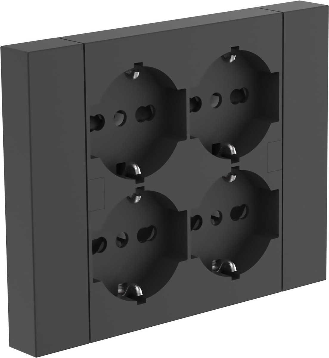 22115 inbouwstopcontact Quadra 4 plaatsen universeel P40, compatibel met alle 3-voudige inbouwdozen (metselwerk of gipsplaat)