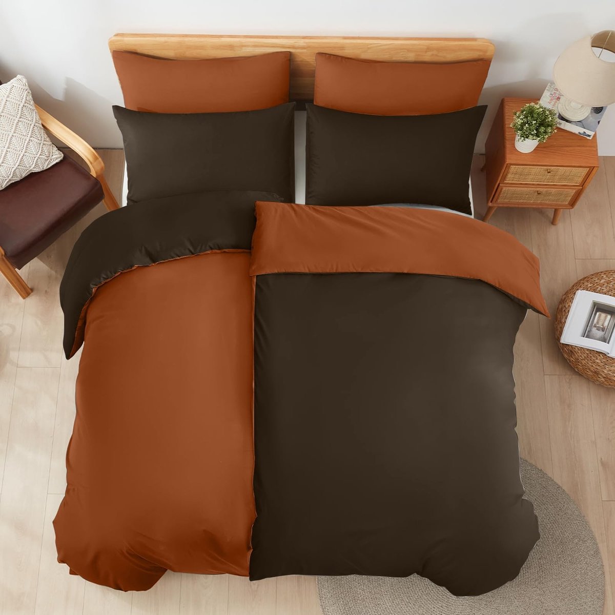Omgoods - Katoenen Bedlinnen Set 155 x 220 cm met 1 Kussensloop van 80 x 80 cm