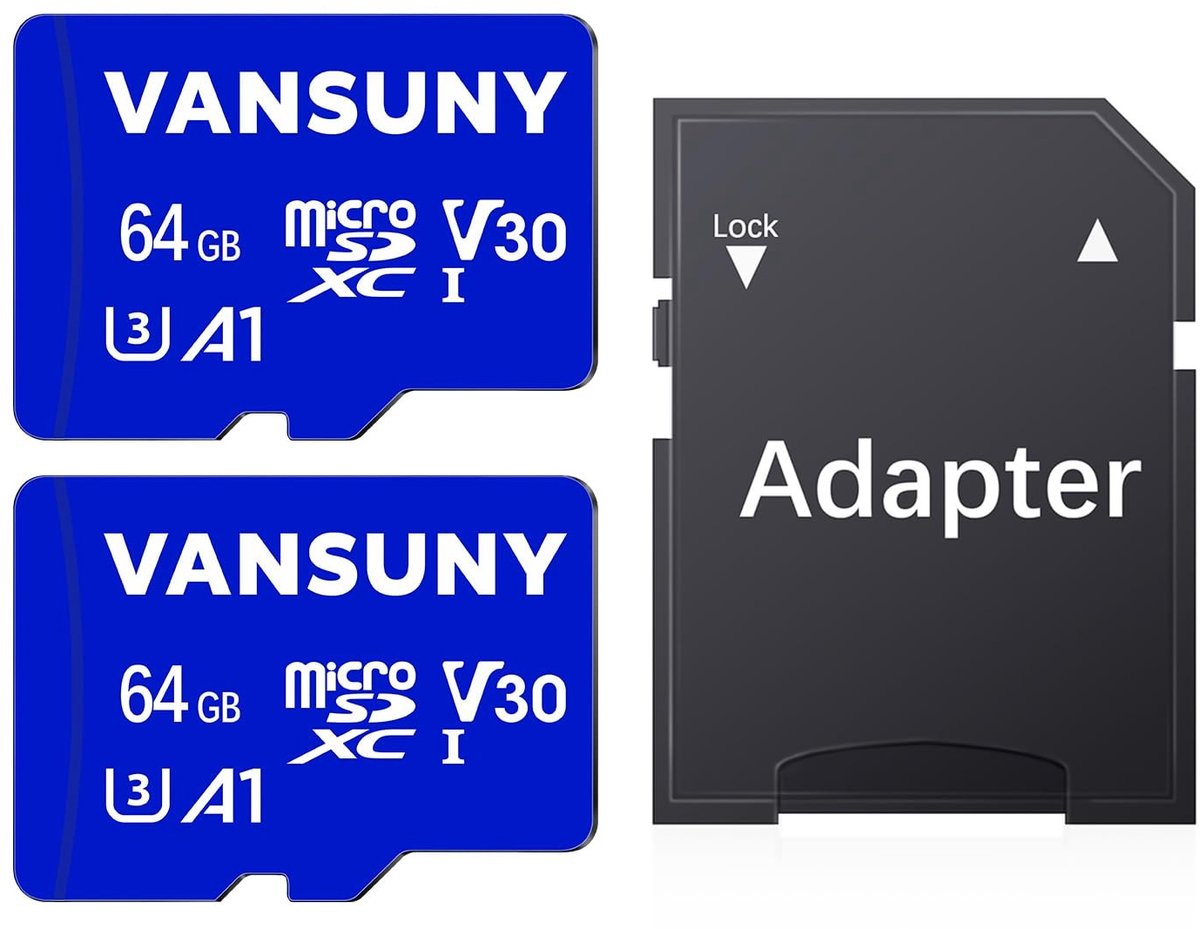 Omgoods - Micro SD Kaart 64GB - 2 Stuks met SD Adapter