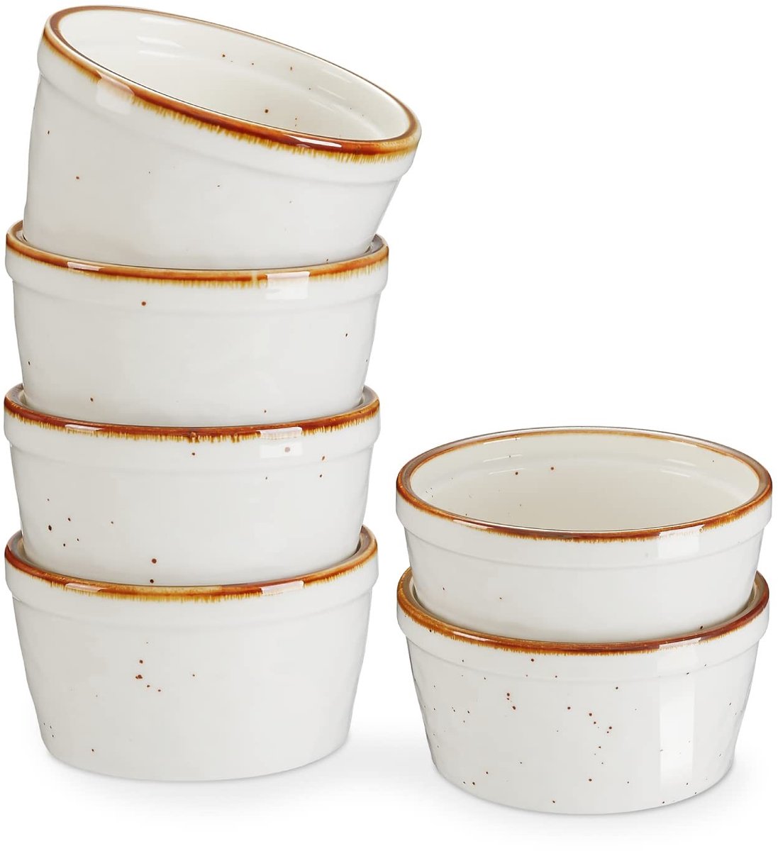 Omgoods - Ceramic Bakvormen Set van 6 - Mini Bowls voor Pudding, Soufflé en IJs