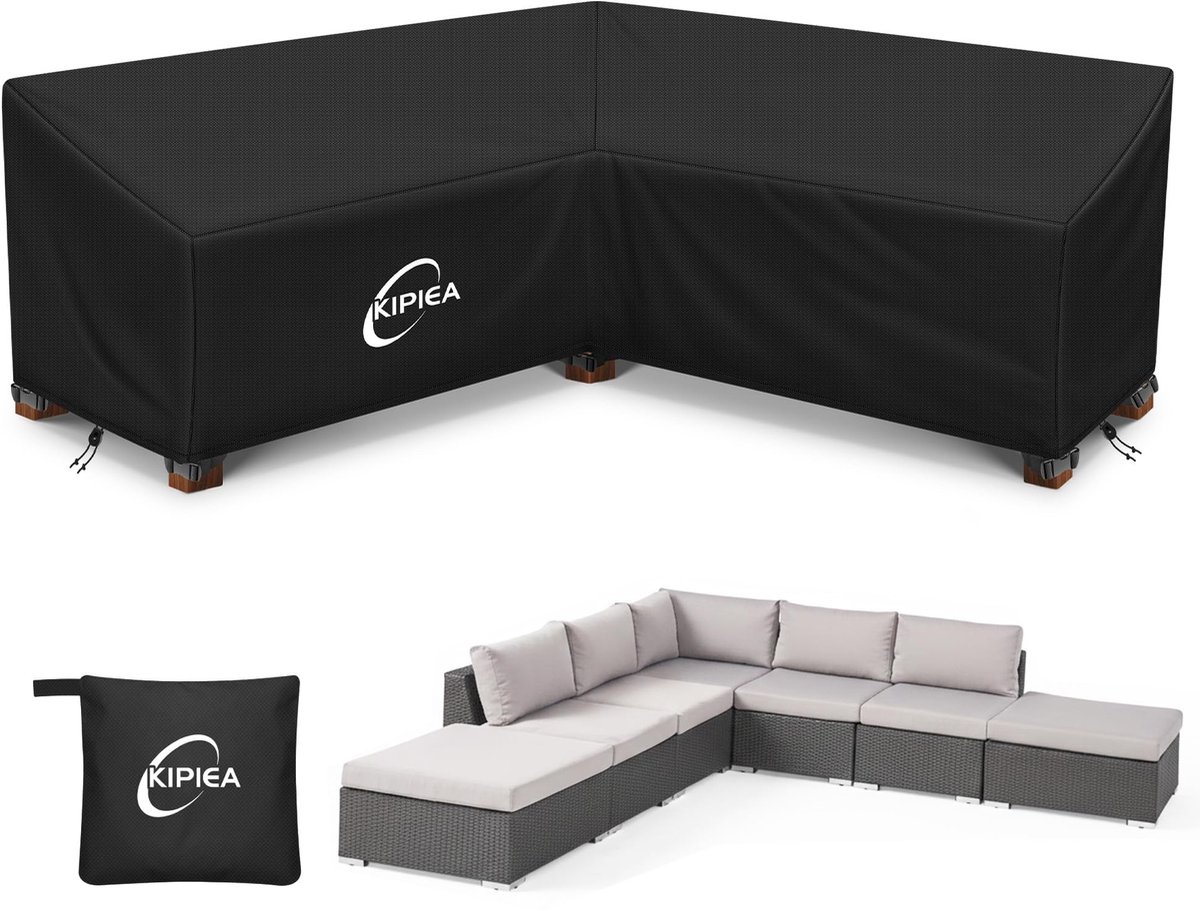 Omgoods - L-vormige Tuinmeubelhoezen - Waterdicht & UV-bestendig Oxford 420D