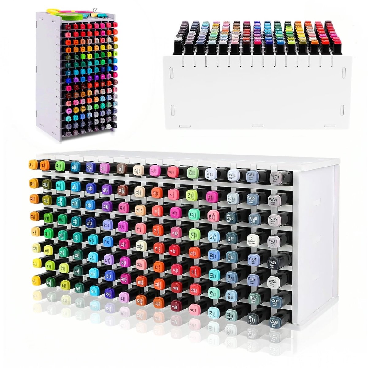 Omgoods - Desk Organizer voor 120 Pennen - Vilt Opbergdoos met 6 Scheiders