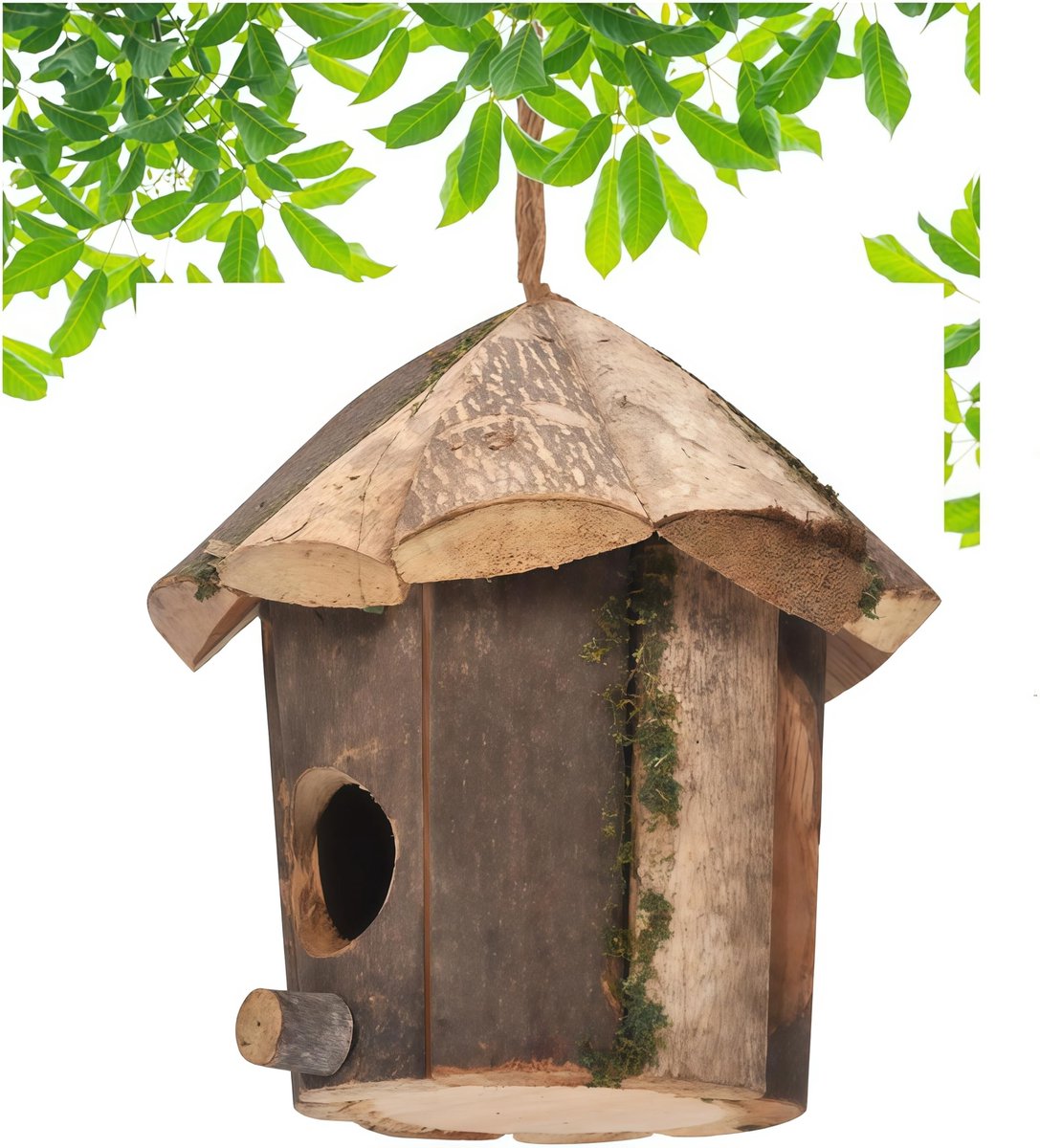 Omgoods - Houten Vogel Nestenbox - Natuurlijke Vogelhuis voor Buiten