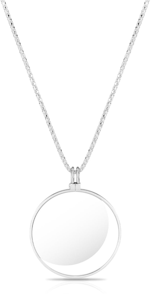 Omgoods- Vergrootglas 5X - Vergrootglas Hanger - Ketting - Zinklegering - Vintage Design - Diameter 4,4 cm - Loep