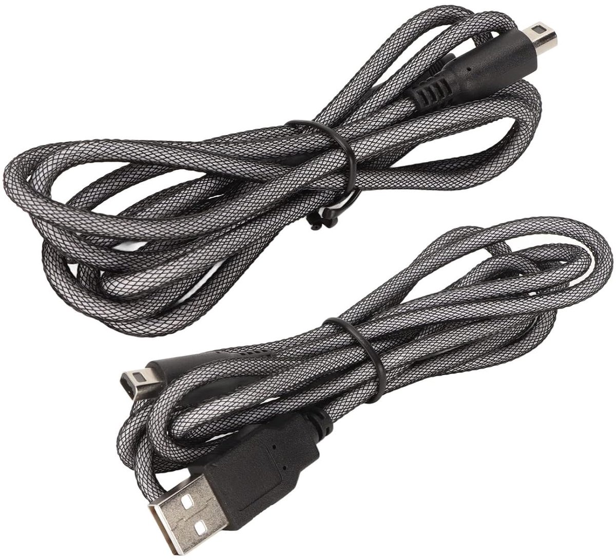 Oplaadkabel voor Nintendo 3DS, 2 stuks USB-laadkabel, compatibel met 3DS/3DS XL/New 3DS XL/2DS/New 2DS XL/NDSI/NDSI LL, zwart, 1,5 m