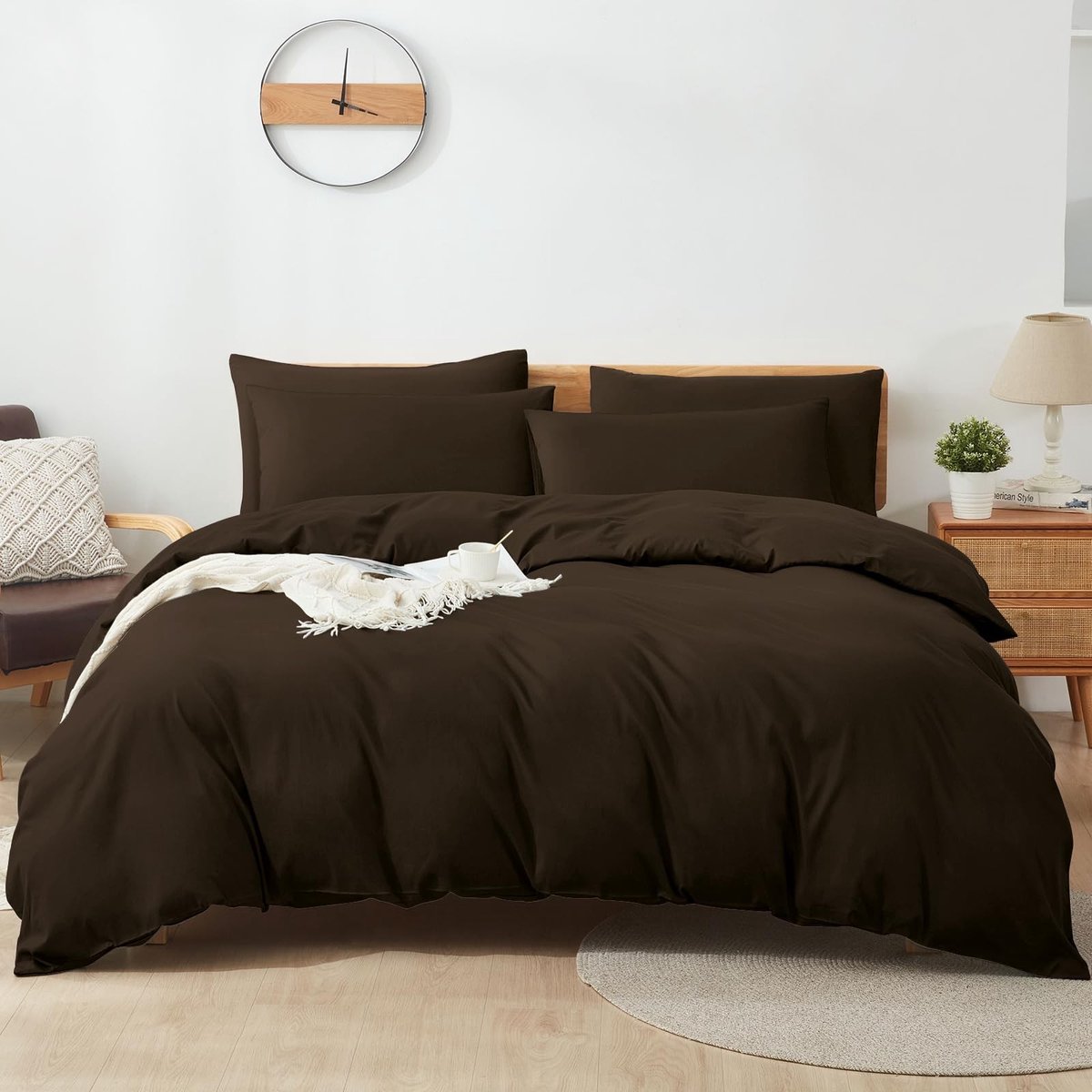 Omgoods - Katoenen Bedset 240 x 220 cm in Bruin