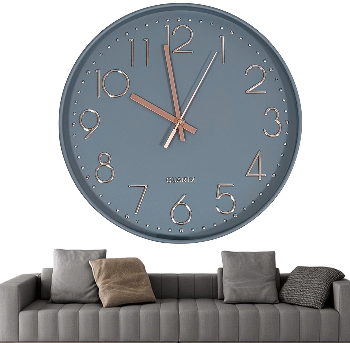 Omgoods - Stille Wandklok 30cm - Rond Quartz Klok voor Thuis en Kantoor met Cijfers