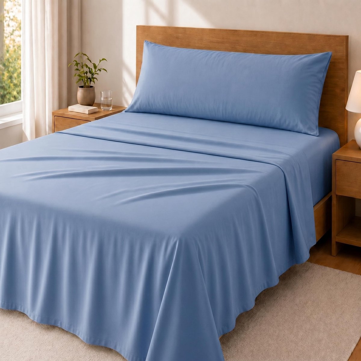 Omgoods - 3-delige Beddengoedset - Hoeslaken, Dekbedovertrek en Kussensloop voor Bed 90cm - Microvezel