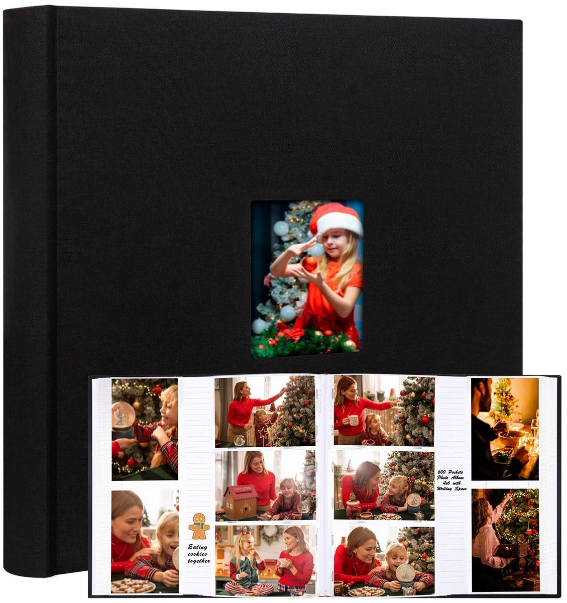 Omgoods - Fotoalbum met 600 Compartimenten voor 4x6 Foto's - Met Schrijfruimte
