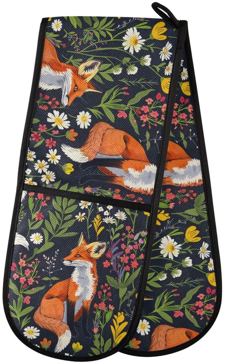 Omgoods - Dubbele Ovenhandschoenen Fox Dier Bos - Warmtebestendig voor Koken en Bakken