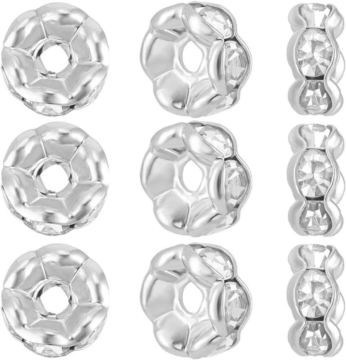 Kralen 925 Sterling Verzilverd Messing Golvende Rand Kralen voor Sieraden Armbanden Maken Craft