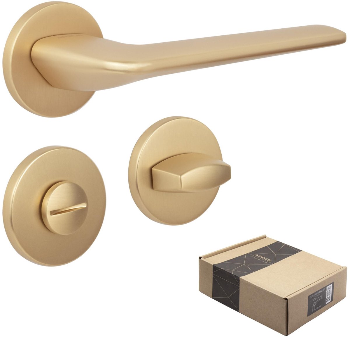 Omgoods - Modern Deurhendel voor Binnen- en Buitendeuren - Goud Matt Met Montage Hardware